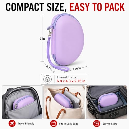 COMECASE Case for Beats Solo 4/Studio Pro Headphones with Mesh Pocket | Water-Resistant Hard Shell, Wrist Strap for Easy Carrying, Travel Storage, Fits Solo 2/3, Solo Pro and Studio3, Purple - color: Purple