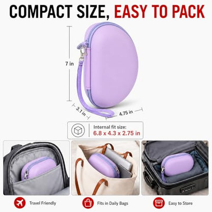COMECASE Case for Beats Solo 4/Studio Pro Headphones with Mesh Pocket | Water-Resistant Hard Shell, Wrist Strap for Easy Carrying, Travel Storage, Fits Solo 2/3, Solo Pro and Studio3, Purple - color: Purple