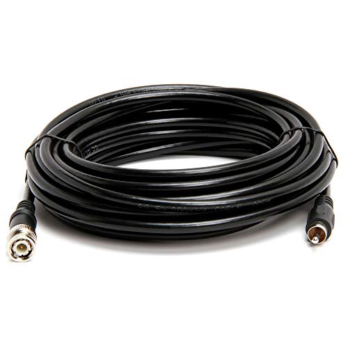 Cmple RG59U 25 Feet BNC Male to RCA Male, 75 Ohm, Coaxial BNC to RCA Video Cable, Black, (451-N) - size: 25FT