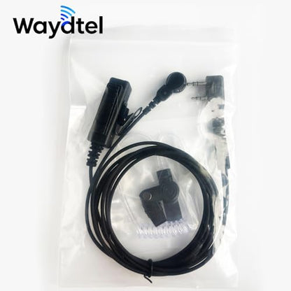 Acoustic Tube Walkie Talkie Noise Reduction Earpiece Surveillance Headset with Mic Compatible with 2 Pin Kenwood Two Way Radio(2pack)