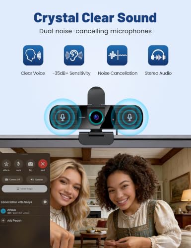 Pro HD 1080p/30fps Webcam with Tripod, External USB-C Camera for PC/Laptop | Dual noise-cancelling mics | Auto-focus | Wide-angle | Low-light correction | 360° rotation | CMOS sensor | Plug and Play - style: 1080p | 30fps | USB-C Cable | Tripod Included
