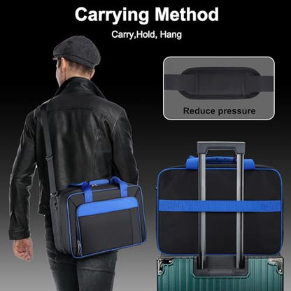 GDNasist Carrying Case Compatible with PS5/PS5 Pro/PS5 Slim | Travel Thickened Protective Bag Compatible with Playstation 5 Console, Headset, PS5 Controller, Game Discs and Accessories - color: Black