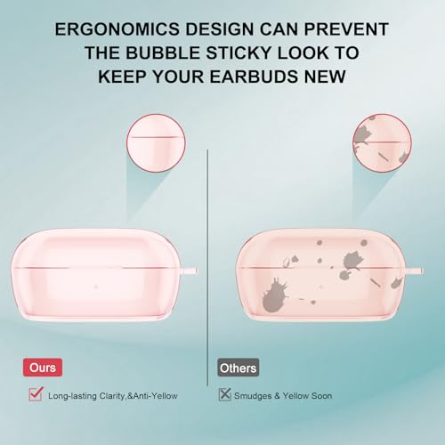 Aircawin for Bose New QuietComfort Earbuds Case Clear 2024 - color: Light Pink