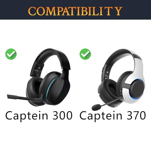 SOULWIT Cooling Gel Earpads Replacement for Gtheos Captein 300/370 Wireless Gaming Headset, Ear Pads Cushions with High-Density Foam - Black