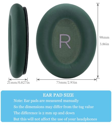 Replacement earpads Compatible with Bose QuietComfort 45 Headphones | Military green/high-density sound-isolating soft ear pads, protein leather material - color: military green