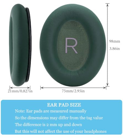 Replacement earpads Compatible with Bose QuietComfort 45 Headphones | Military green/high-density sound-isolating soft ear pads, protein leather material - color: military green