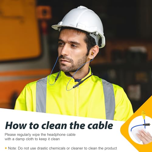 2pcs Replacement Work Earbuds Cables for Model#MI04N Wireless Neckband Replaceable Earbuds (Blue & Yellow - color: Blue & Yellow