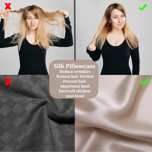 Cooling Ear Piercing Pillow with Hole for Cartilage Piercings, CNH Support - color: Light Brown Silk