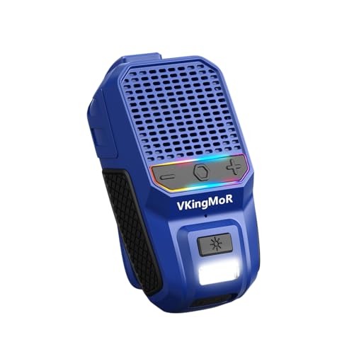 Wearable Bluetooth Speaker, Clip-On Portable Speaker with Built-in Mics Hands-Free Music and Calls for Hiking/Biking, portable bluetooth speakers with LED Light, 15H Battery Life Speakers(Blue)