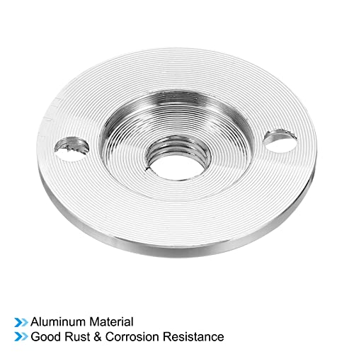 PATIKIL M8 Gooseneck Flange Mount, Female Thread Nut Screw Round Base Desk Table Mounting for Gooseneck Hose Adapter, Aluminum Silver - color: Silver, size: M8