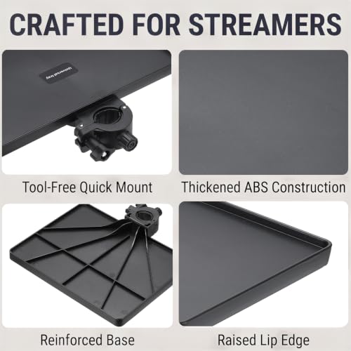 Microphone Stand Tray 8.7x6.5in Microphone Stand Plastic Tray Black - color: Black, size: 8.7x6.5in