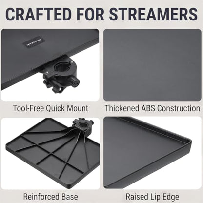 Microphone Stand Tray 8.7x6.5in Microphone Stand Plastic Tray Black - color: Black, size: 8.7x6.5in