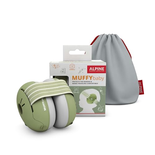 Alpine Muffy Baby Ear Muffs Noise Protection | Toddler Ear Protection | For babies up to 4 years | 24dB Sound Reduction | Baby Hearing Protection | Noise Reduction | Baby Essentials New Mom Gifts - color: Green