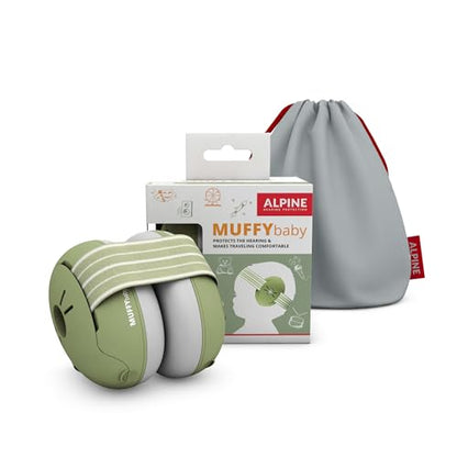 Alpine Muffy Baby Ear Muffs Noise Protection | Toddler Ear Protection | For babies up to 4 years | 24dB Sound Reduction | Baby Hearing Protection | Noise Reduction | Baby Essentials New Mom Gifts - color: Green