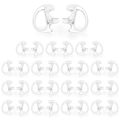 Zeadio 16-Pair Pro-Grade Covert Surveillance Earbud, Replacement Ear Insert, Silicon Earmold Earplug for Two-Way Radio Earpiece Audio Coil Tube, Compatible with Motorola/Kenwood (32pcs) - style: Pair of 16