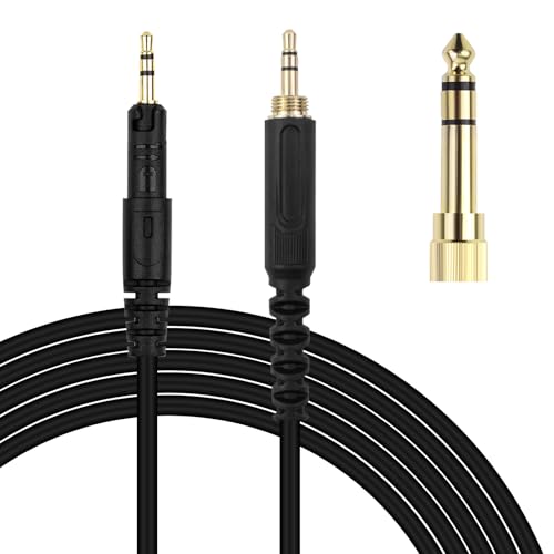 Replacement ATH-M50x Cable Compatible with Audio-Technica ATH-M50x, ATH-M40x, ATH-M70x, ATH-M60x Headphones, 2.5mm to 3.5mm(1/8") Audio Cord with 6.35mm(1/4") Adapter (6.6FT) - size: 6.6FT
