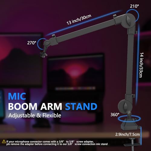 BM10 Heavy Metal Microphone Boom Arm Stand for Podcast Recording