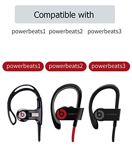 Black Replacement Earbud Tips for Powerbeats 3, Powerbeats 2, Small, Medium, Large, Double Flange - color: Black