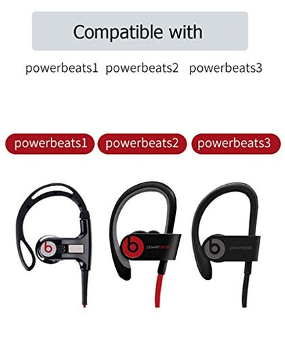Black Replacement Earbud Tips for Powerbeats 3, Powerbeats 2, Small, Medium, Large, Double Flange - color: Black