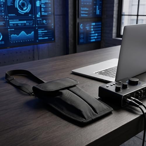 Portable Microphone Carrying Case with Thick Padding and Divider for Dual Handheld Microphones, Snug Fit and Wear-resistant Black Travel Bag with Shoulder Strap for Live Studio