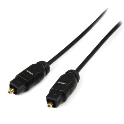 StarTech.com 15 ft Thin Toslink Digital Optical SPDIF Audio Cable - 15ft / 15 Feet Optical Audio Cable (THINTOS15),Black | Toslink Digital Optical SPDIF, 15ft / 15 Feet Optical Audio Cable - size: 15 ft, style: Toslink