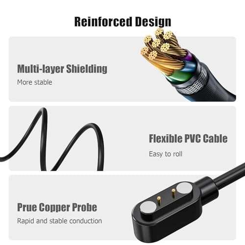 Lamshaw Compatible with Ortizan Air Conduction Headphones Charger, Magnetic Replacement Charging Compatible for Ortizan i10 Air Conduction Headphones (2 Pack-Black+Black) - color: 2 Pack-Black+Black