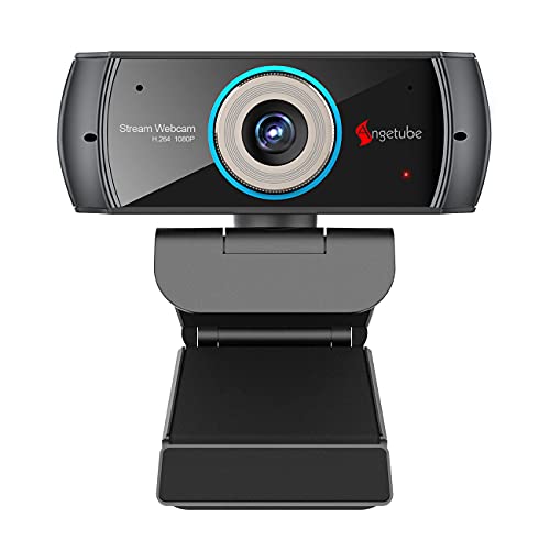 Angetube PC 1080P Webcam with Mic, USB Camera for Video Calling & Recording | for Video Conference Online Teaching Business Meeting, Compatible with Computer Desktop Laptop MacBook, for Windows Mac Linux