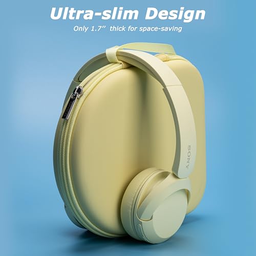 Ginsco Case Compatible with Sony WH-CH520 Wireless Headphones Bluetooth On-Ear Headset with Microphone, with JBL Tune 510BT/520BT/500BT Ultra-Slim Hard Shell Case for On Ear Headphones (Butter Yellow) - color: Butter Yellow