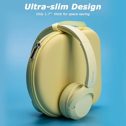 Ginsco Case Compatible with Sony WH-CH520 Wireless Headphones Bluetooth On-Ear Headset with Microphone, with JBL Tune 510BT/520BT/500BT Ultra-Slim Hard Shell Case for On Ear Headphones (Butter Yellow) - color: Butter Yellow
