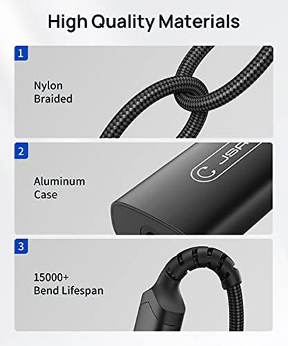 JSAUX USB C to 3.5mm Headphone Charger Adapter, 2-in-1 PD 60W AUX PC-Black | USB C to 3.5mm Headphone and Charger Adapter, 2 in 1 AUX Mic Jack, PD 60W Fast Charging, for iPhone 15 Pro Max Galaxy S24 PC - color: Black