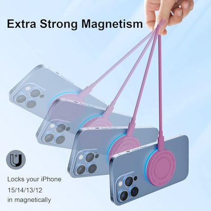 MagSafe Charger 2 Pack 15W Magnetic Wireless Charger Fast Charging Pad Compatible with iPhone 17/16/15/14/13/12 Series & AirPods 4/3/2/Pro Magnetic MagSafe Charging Pad with Dual Ports-Purple | Two USB-C cables and two USB-A adapters, compatible with iPho