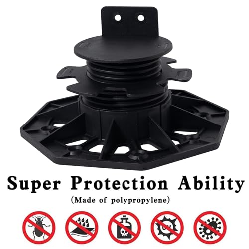 24Pack Adjustable Plastic Pedestal Paver,Floor Slate Support Floor Lift,Deck Support Floor Raising (Unilateral keel Slot) - size: Unilateral keel slot