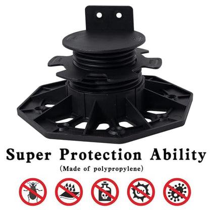 24Pack Adjustable Plastic Pedestal Paver,Floor Slate Support Floor Lift,Deck Support Floor Raising (Unilateral keel Slot) - size: Unilateral keel slot