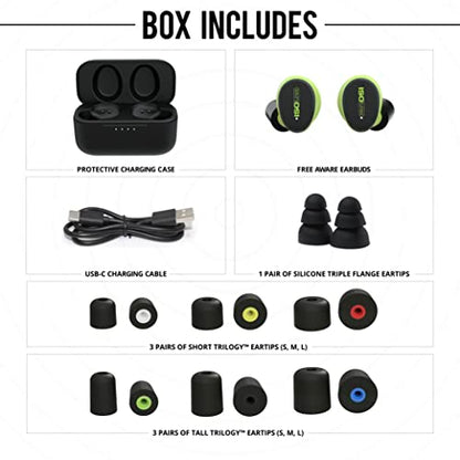 ISOtunes Free Aware Bluetooth Hearing Protection, OSHA Compliant Earbuds | True wireless earbuds, Audio Passthrough Technology, level-dependent listening, compact in-ear design