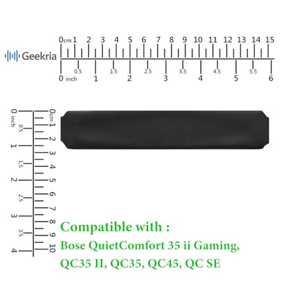 Geekria Headband Pad Compatible with Bose QC 45/ 35IIGaming/ 35II/ 35/ SE Headphones, Replacement Band Repair Part (Black) - color: Black