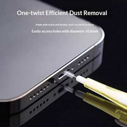 5 Pcs Charging Port Cleaner Dual Side Multifunction Speaker Port Cleaning Tool Anti-Clogging Mini Brushes & Hook for Cell Phone Earbuds