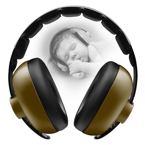 BBTKCARE Baby Headphones - Infant Ear Protection for Babies | Baby Earmuffs Noise Cancelling Headphones 3-36 Months - Army Green - color: Army Green