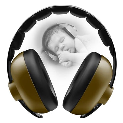 BBTKCARE Baby Headphones - Infant Ear Protection for Babies | Baby Earmuffs Noise Cancelling Headphones 3-36 Months - Army Green - color: Army Green