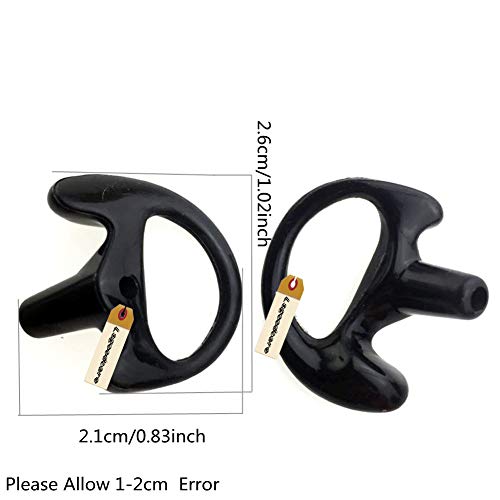 Lsgoodcare Replacement Earmold Earbud (Left and Right Ear) for Two Way Radio Acoustic Coil Tube Earpiece - Open Ear Insert Earmould Earbuds Black, Medium, Soft Silicone Material, 5 Pairs - size: Medium Size-5Pack