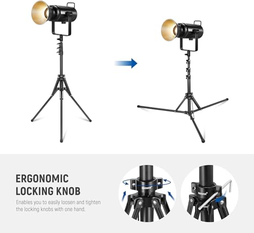 NEEWER Light Stand All Metal with 180° Reversible Legs, 70"/178cm Portable Travel Tripod Stand 1/4" Screw & 5/8" Stud for Indoor Outdoor Photography Speedlite Strobe Ring Light Softbox, ST178R, Black - style: ST178R(Black)