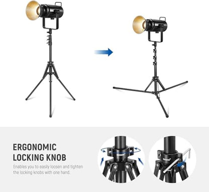 NEEWER Light Stand All Metal with 180° Reversible Legs, 70"/178cm Portable Travel Tripod Stand 1/4" Screw & 5/8" Stud for Indoor Outdoor Photography Speedlite Strobe Ring Light Softbox, ST178R, Black - style: ST178R(Black)