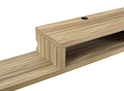 Martin Furniture Asymmetrical Wall Mounted A/V Console, 60inch, Burba Bank - color: Burba Bank, size: 60"