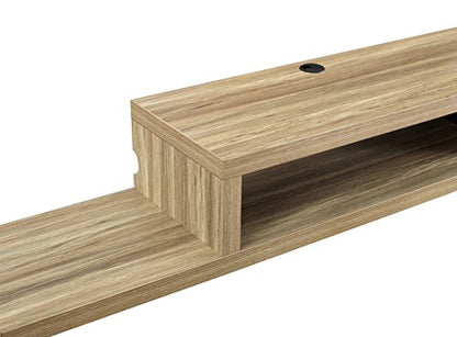 Martin Furniture Asymmetrical Wall Mounted A/V Console, 60inch, Burba Bank - color: Burba Bank, size: 60"