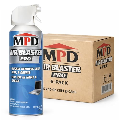 MPD Air Blaster Pro Compressed Air Duster for Electronics & Computers – High-Pressure Canned Air Cleaner for Keyboards, PCs, Cameras & Office Equipment – (6-Pack) - size: 6-Pack