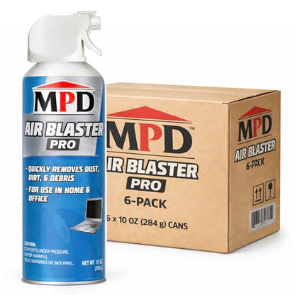 MPD Air Blaster Pro Compressed Air Duster for Electronics & Computers – High-Pressure Canned Air Cleaner for Keyboards, PCs, Cameras & Office Equipment – (6-Pack) - size: 6-Pack
