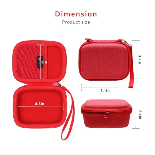 XANAD Hard Case Compatible with JBL Go 4 / GO 5 / Go 3 Ultra Speaker, Red - color: Red
