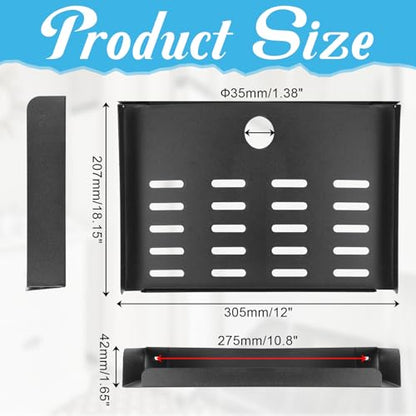 Metal Floating Shelf, 12" x 8" Heavy Duty Metal Floating Wall Shelf with Edge, Modern Wall Mounted Shelves for AV, TV Accessories, Projector, WiFi Router, TV Box, Cable Box, DVD Player, Game Console