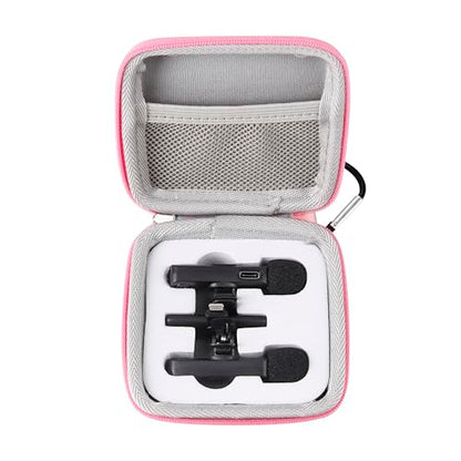 Mini Mic Case Wireless Lavalier Microphone Case for Wireless lavalier Microphones Mini Tiny Mic Lapel Clip Microphones (Pink)
