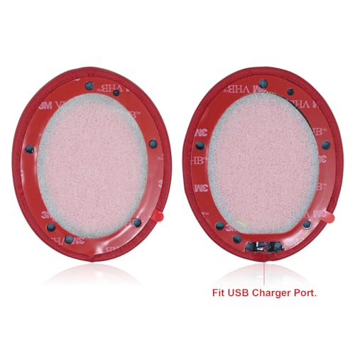 Replacement Ear Pads Cushions Compatible with Beats Studio 3.0/2.0, Headphone Ear Covers with High Density Memory Foam, Soft Leather, Adaptive Beats Headphones Replacement Earpads. (Red) - color: Red