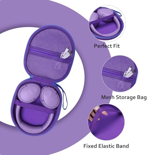 Headphone Headset Case Compatible with JBL Tune 520BT 720BT/BERIBES/KVIDIO/Soundcore by Anker/Sony Wireless On-Ear Headphones, Dark Purple - color: Dark Purple